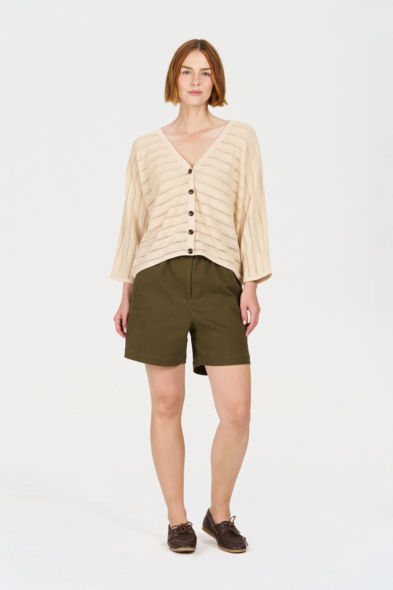 MALI Organic Ramie Cotton Batwing Cardigan - Sand - Image 2
