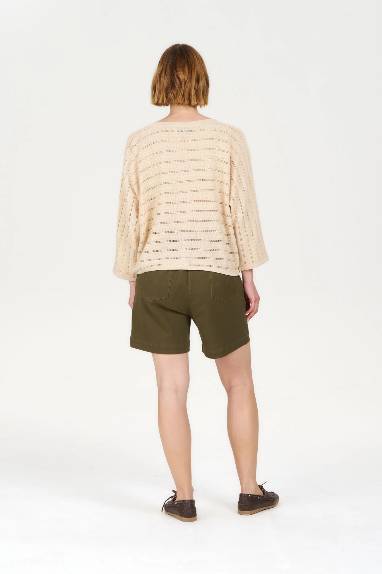 MALI Organic Ramie Cotton Batwing Cardigan - Sand - Image 4