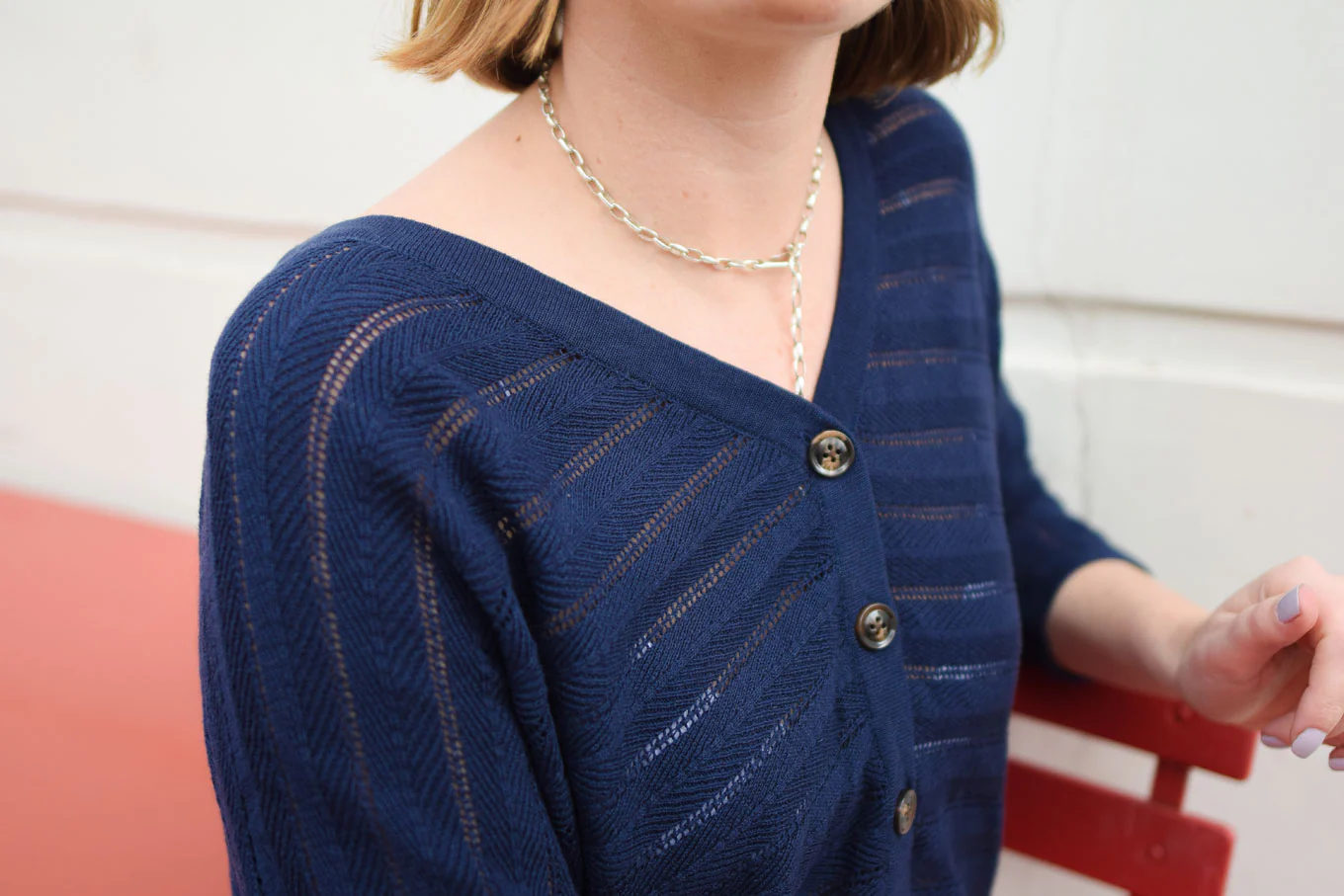 MALI Organic Ramie Cotton Batwing Jumper - Navy - Image 3