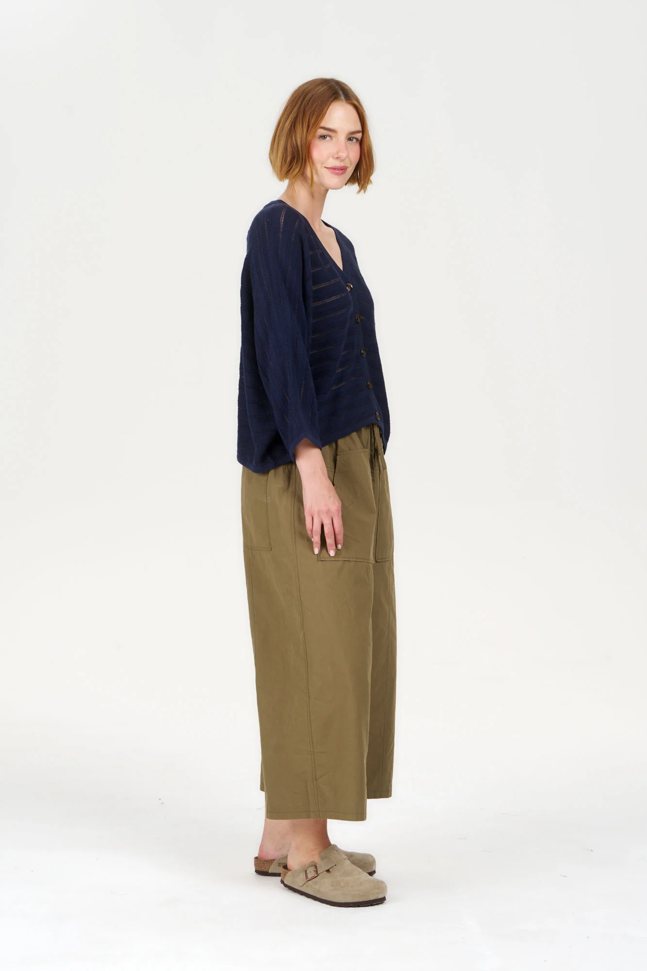 MALI Organic Ramie Cotton Batwing Jumper - Navy - Image 5