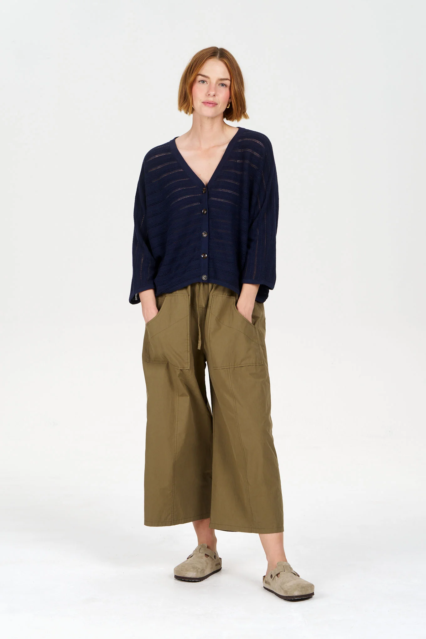 MALI Organic Ramie Cotton Batwing Jumper - Navy - Image 6