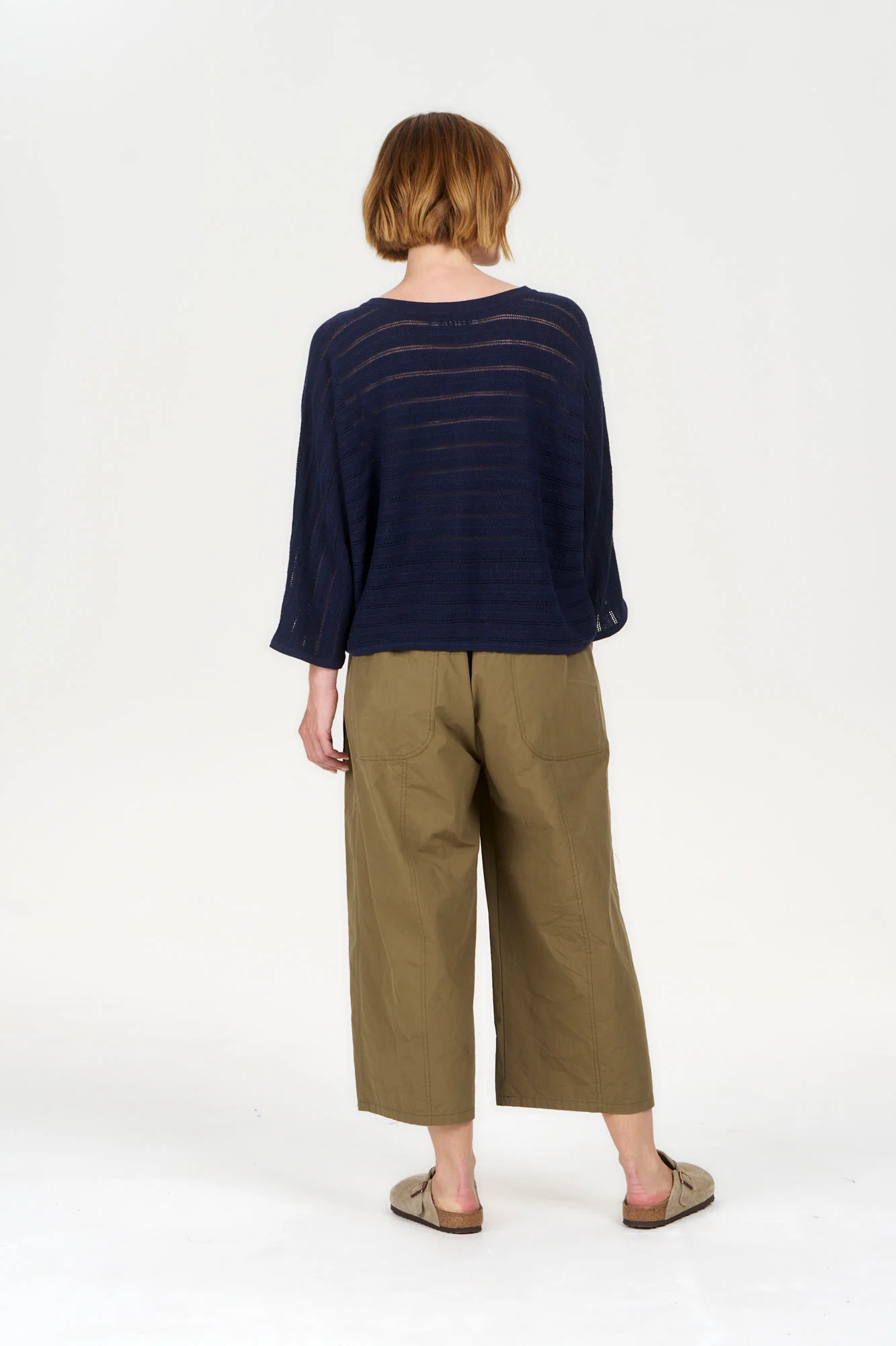 MALI Organic Ramie Cotton Batwing Jumper - Navy - Image 7