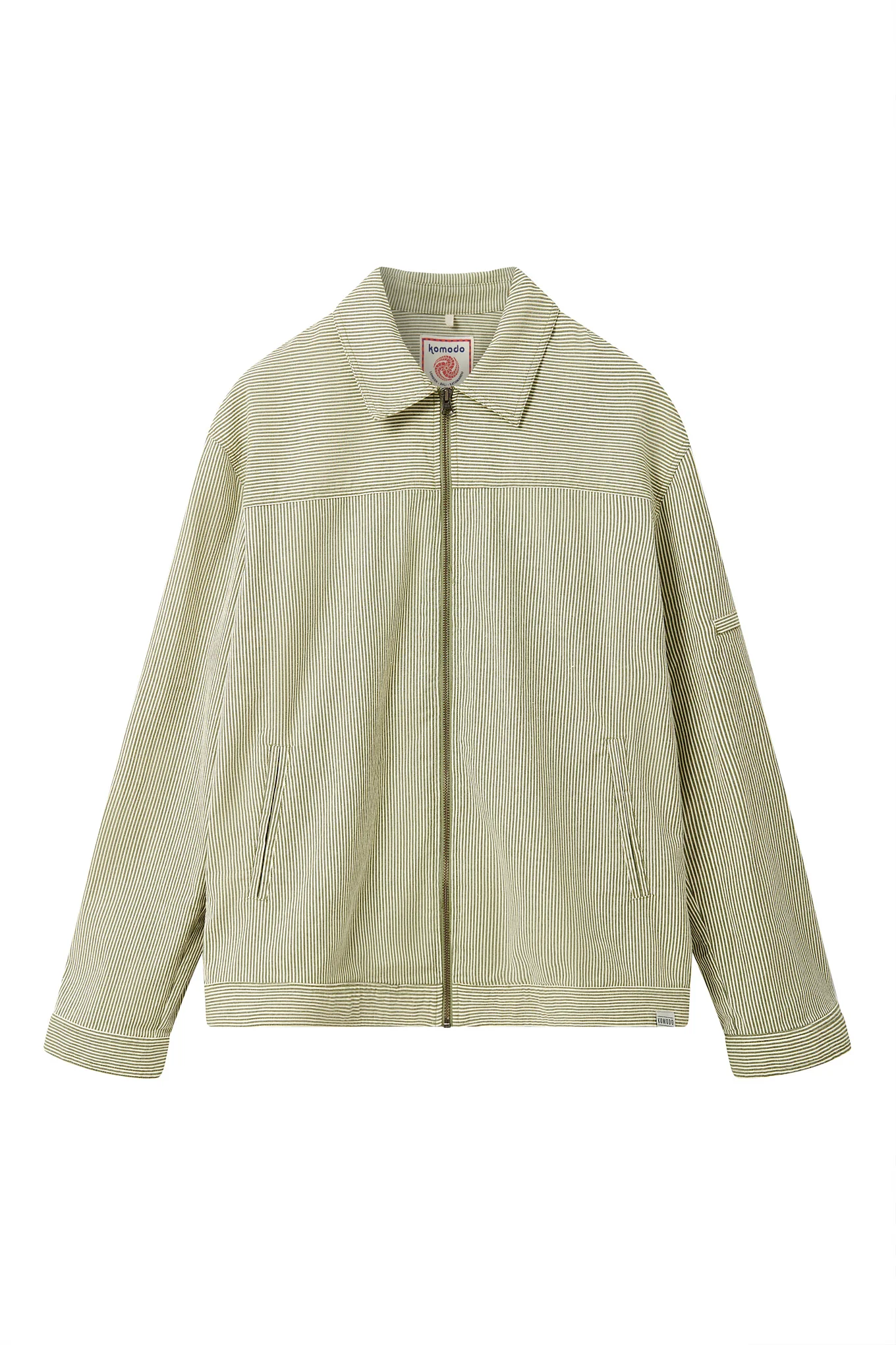 MYLES - Organic Cotton Jacket - Green Stripe - Image 2