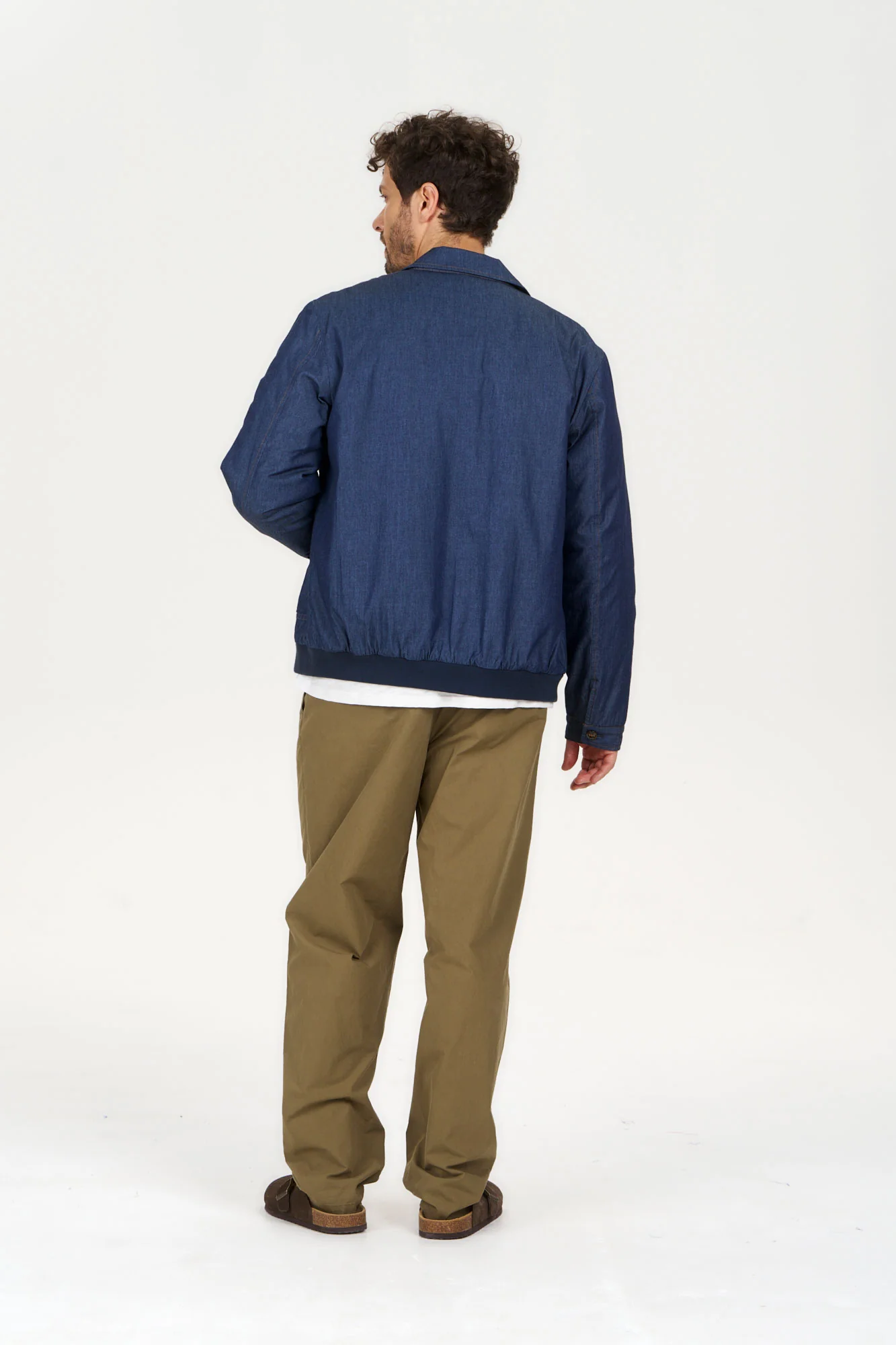 NILE Organic Cotton Chambray Jacket - Mid Wash - Image 5