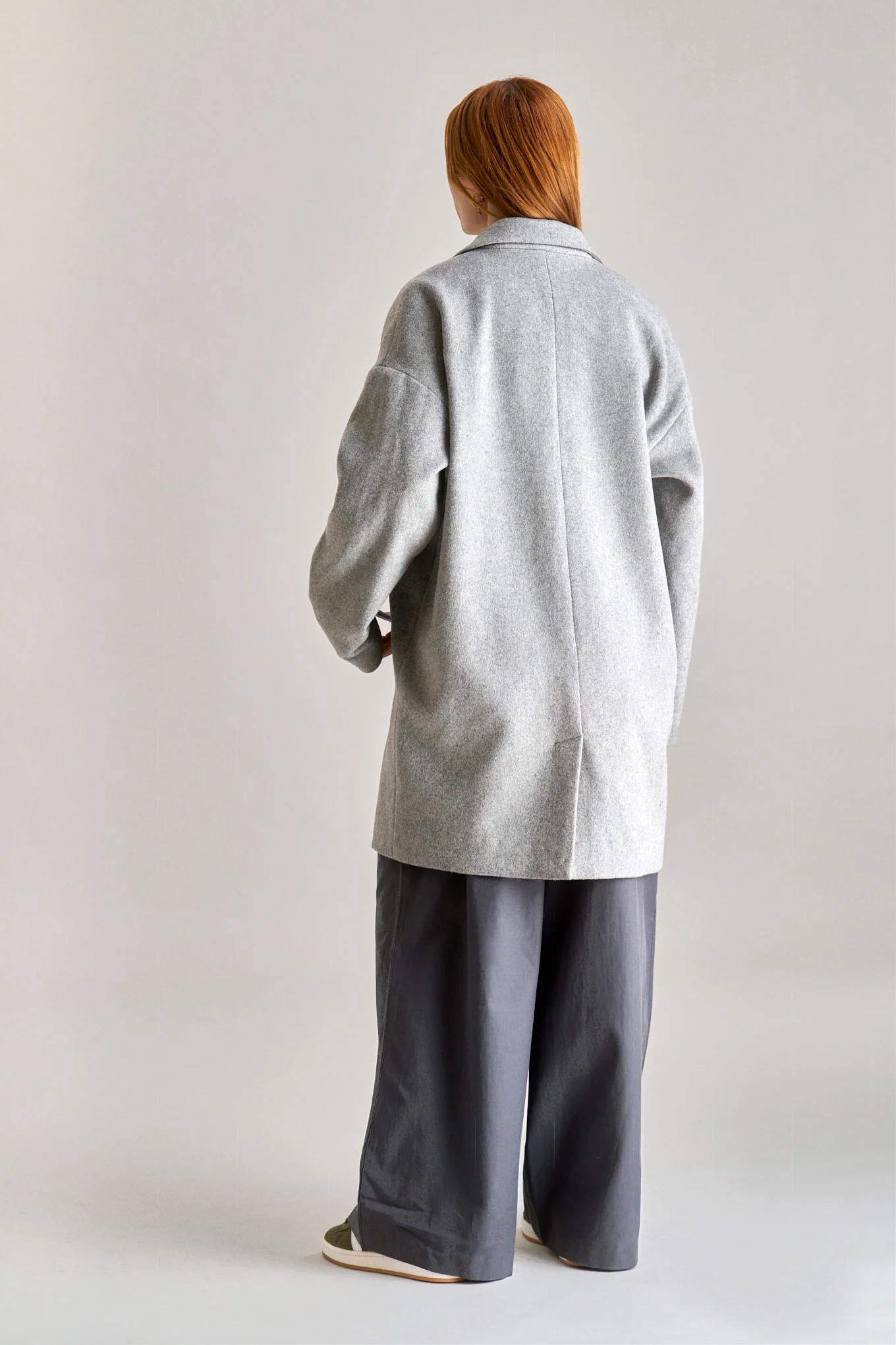 OLIVIA Recycled Wool Poly Coat - Grey - Image 2