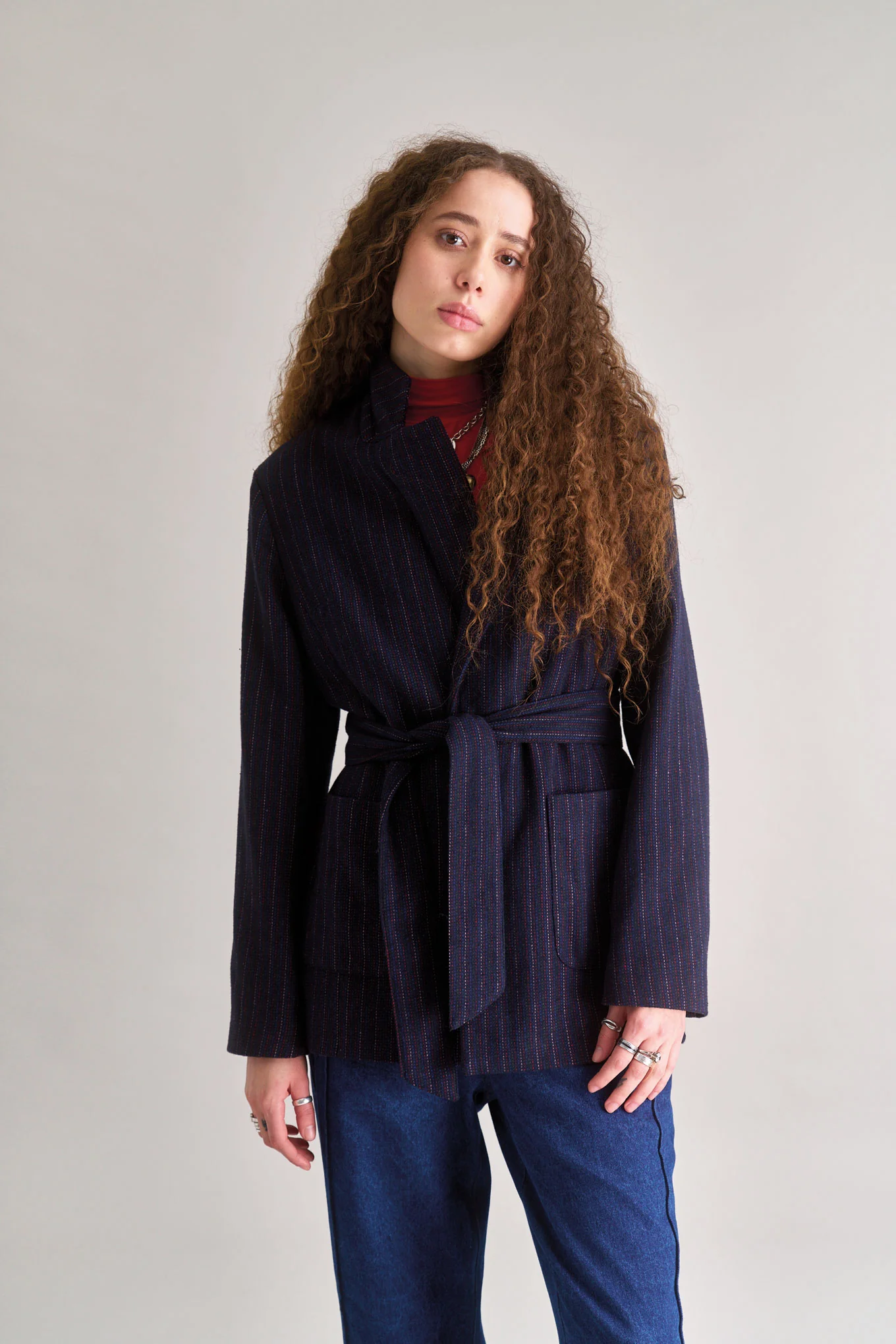 OPHELIA Recycled Poly Wool Blazer - Navy - Image 4