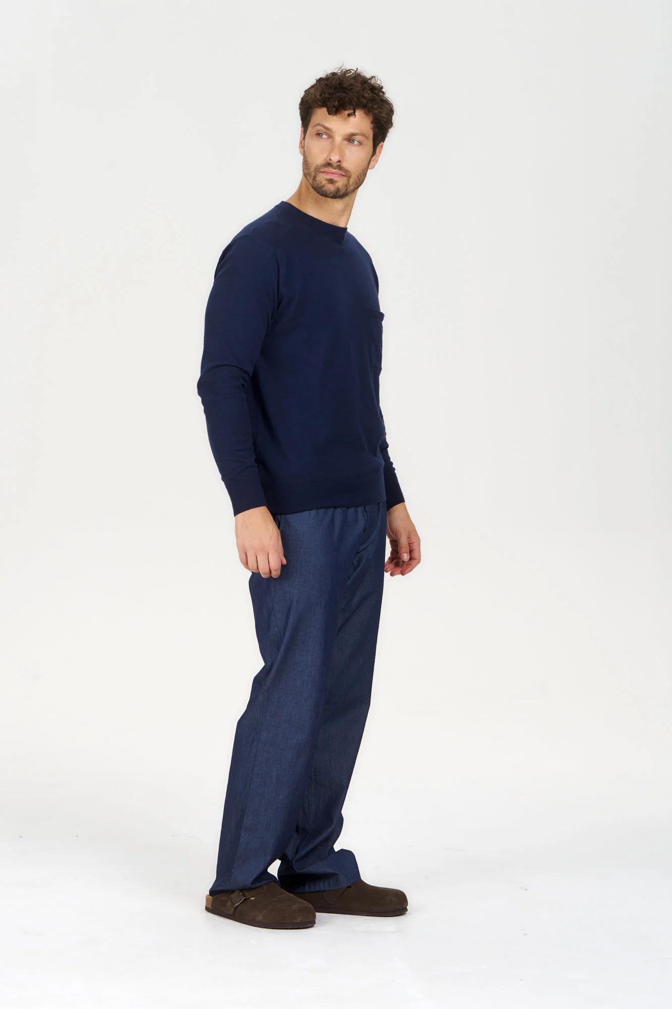 POCKET Organic Cotton Jumper - Navy - Image 2