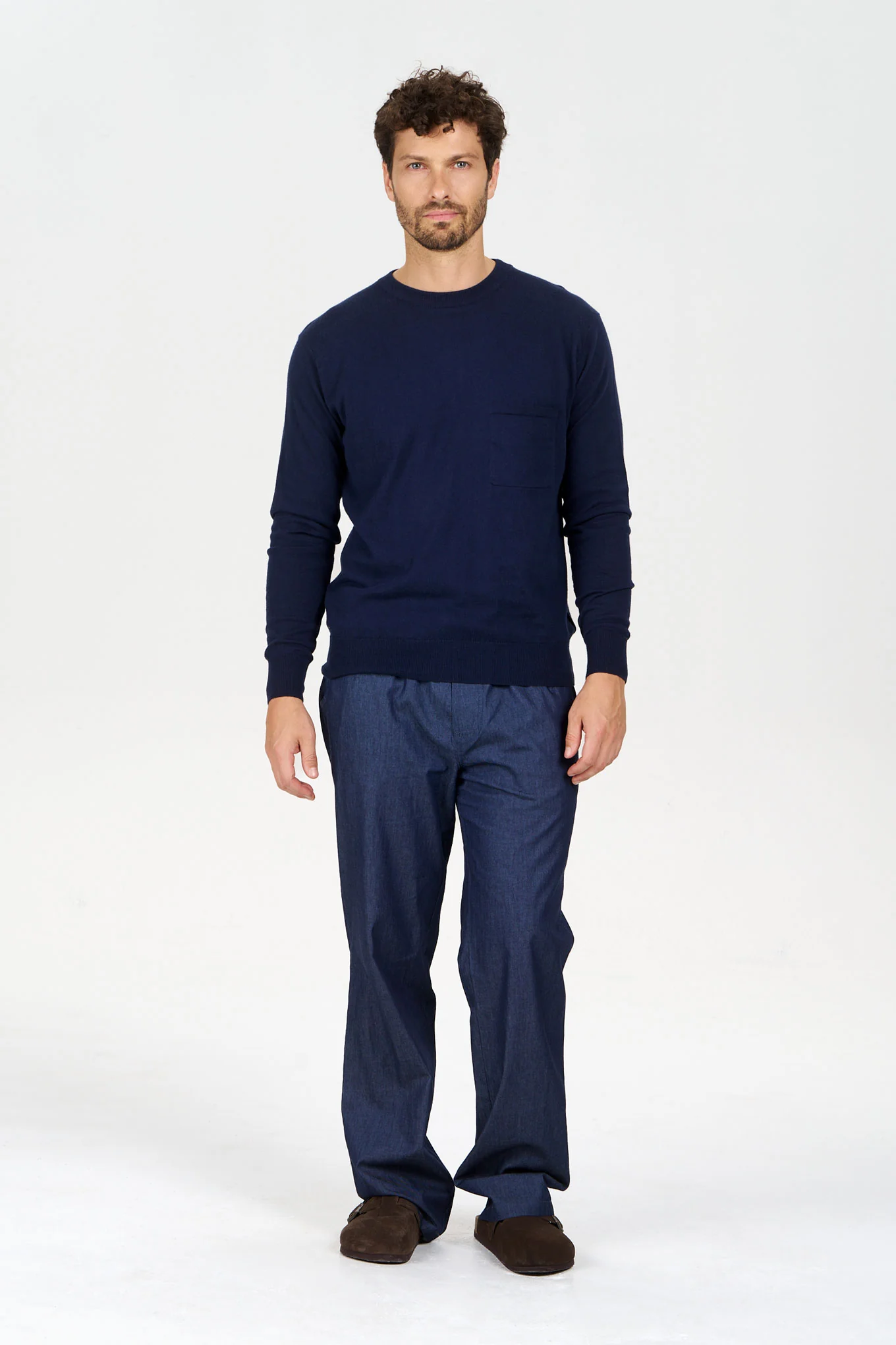 POCKET Organic Cotton Jumper - Navy - Image 3
