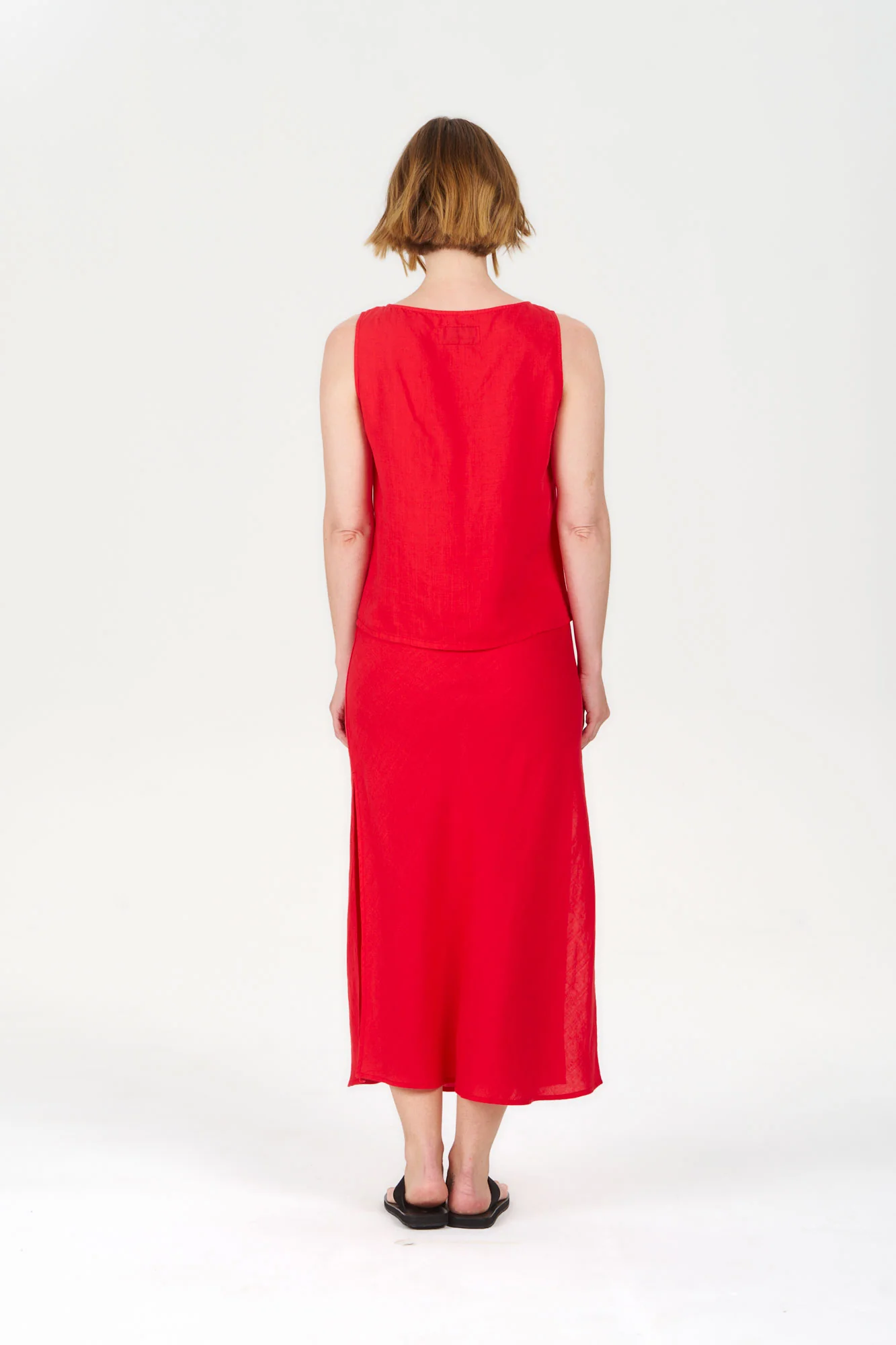 RAY Tencel Linen Skirt - Coral - Image 5