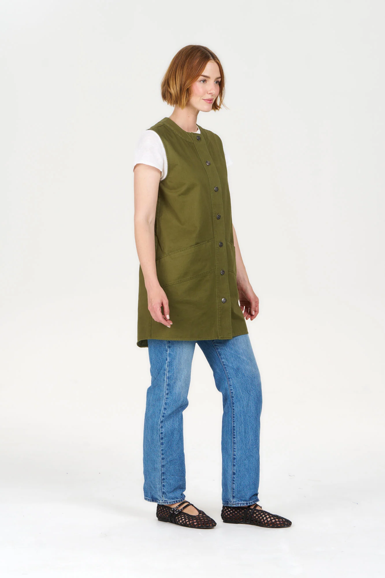 ROSIE Organic Cotton Dress - Khaki - Image 2