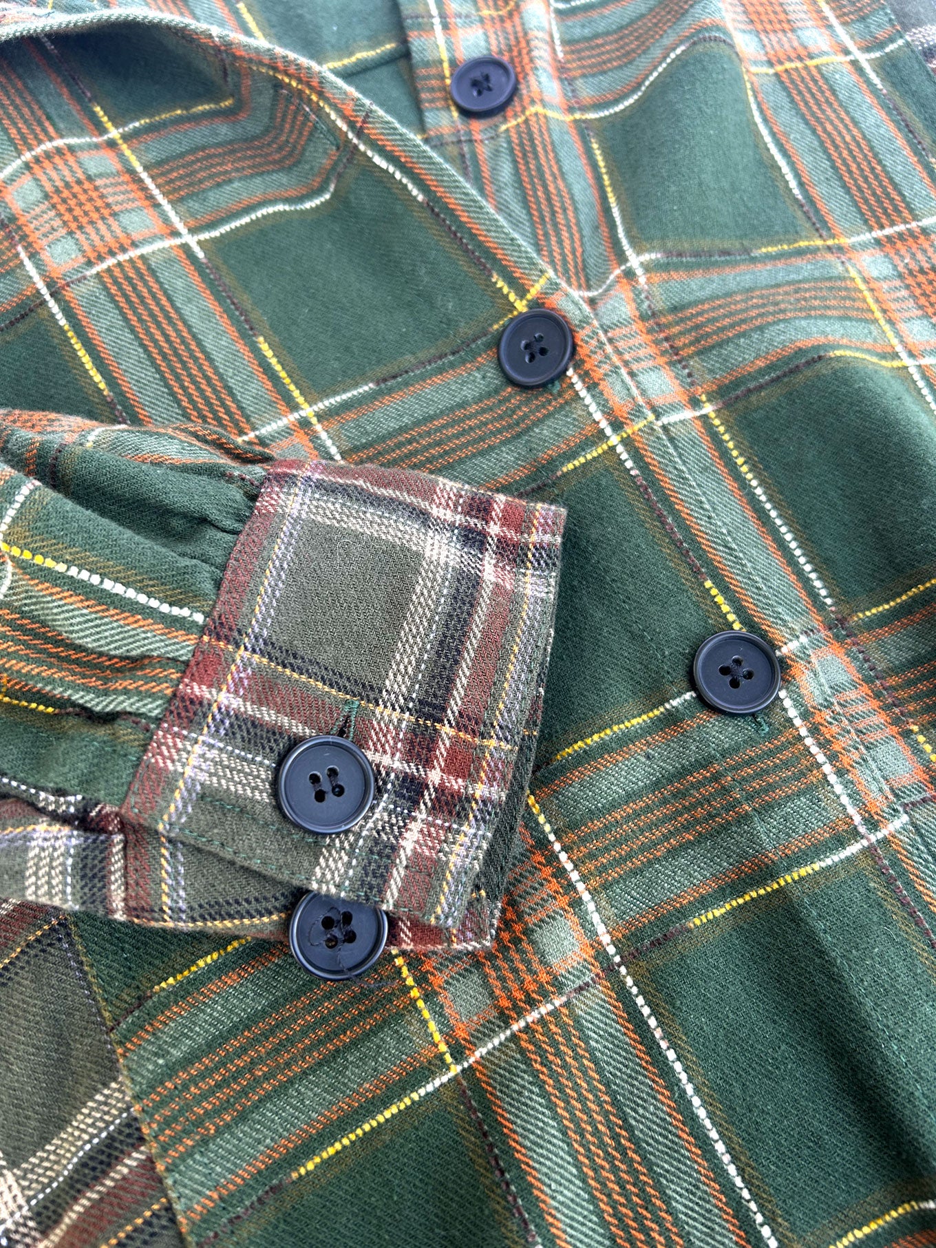 RUBY Organic Cotton Flannel Dress - Patchwork Green - Image 4