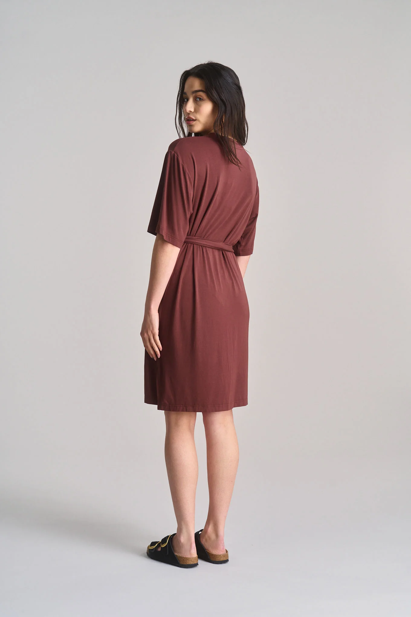 SADIE - Modal Jersey Dress - Chocolate - Image 4