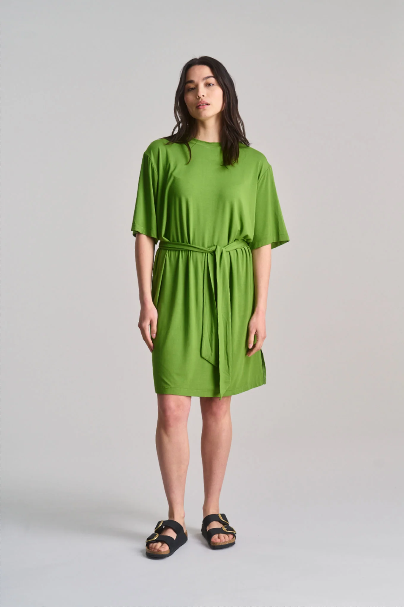 SADIE - Modal Jersey Dress - Green - Image 3