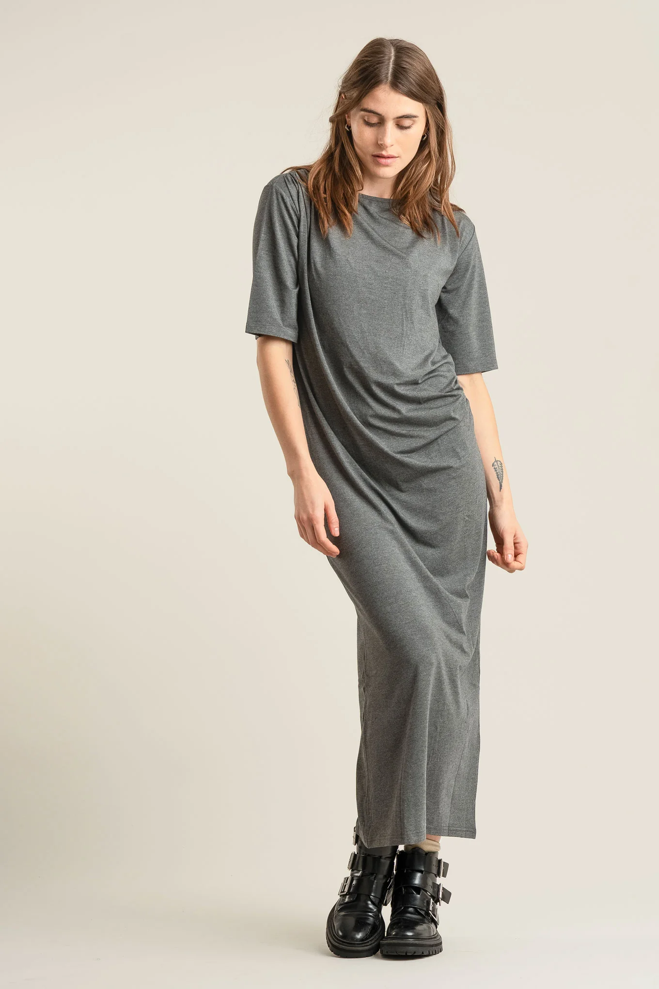 SAHARA Modal Dress - Charcoal - Image 2