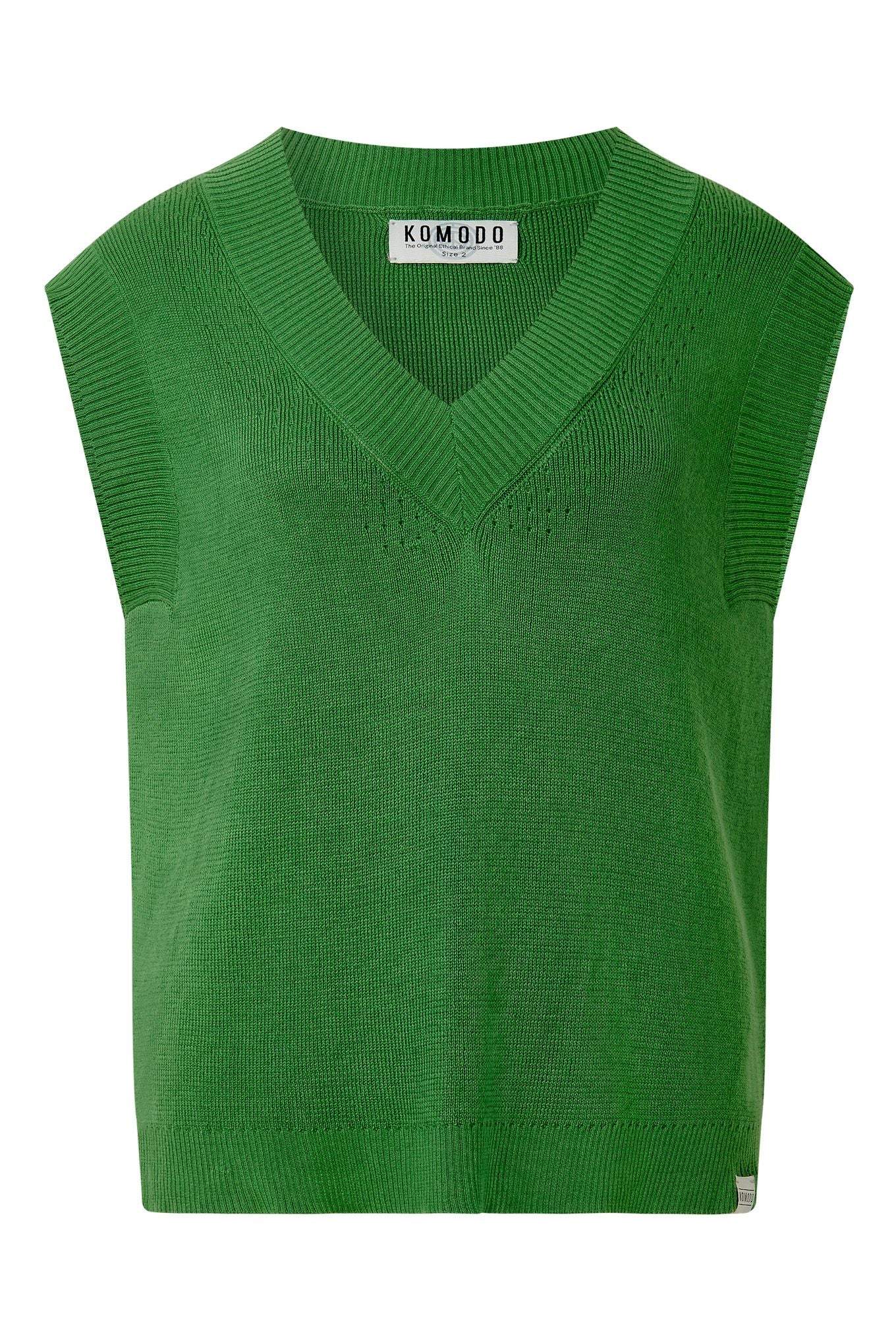 SANDER - Cotton Tencel Vest - Jungle Green - Image 2