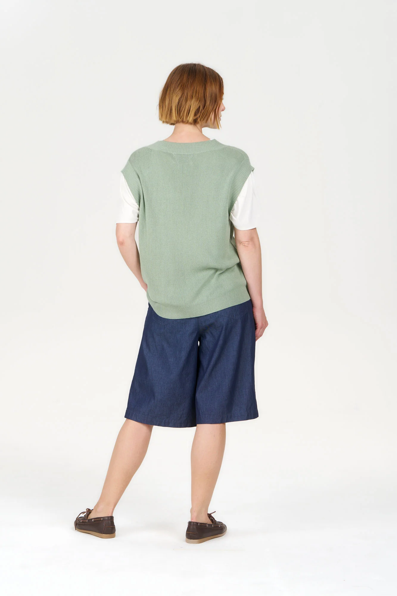 SANDER Organic Ramie Cotton Vest - Sage - Image 4