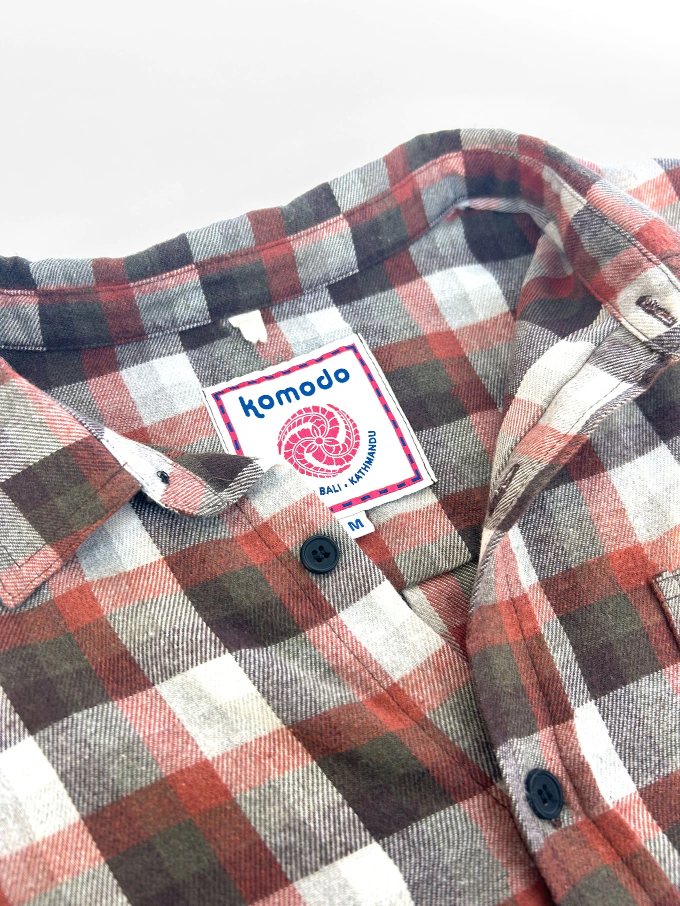 SANTI Organic Cotton Flannel Shirt - Oat Check - Image 3