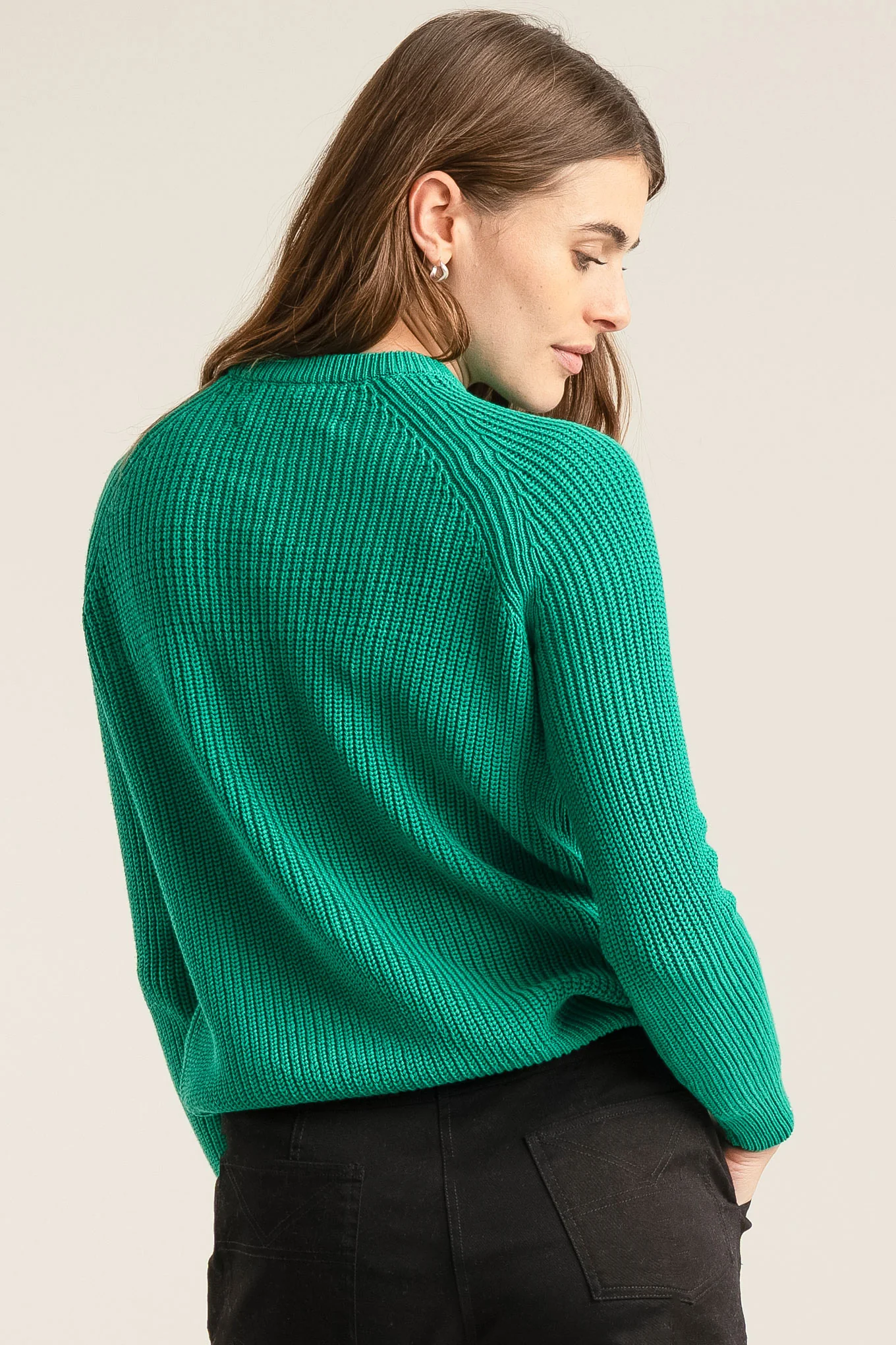 SERGIO - Womens Organic Cotton Jumper Green - Image 2