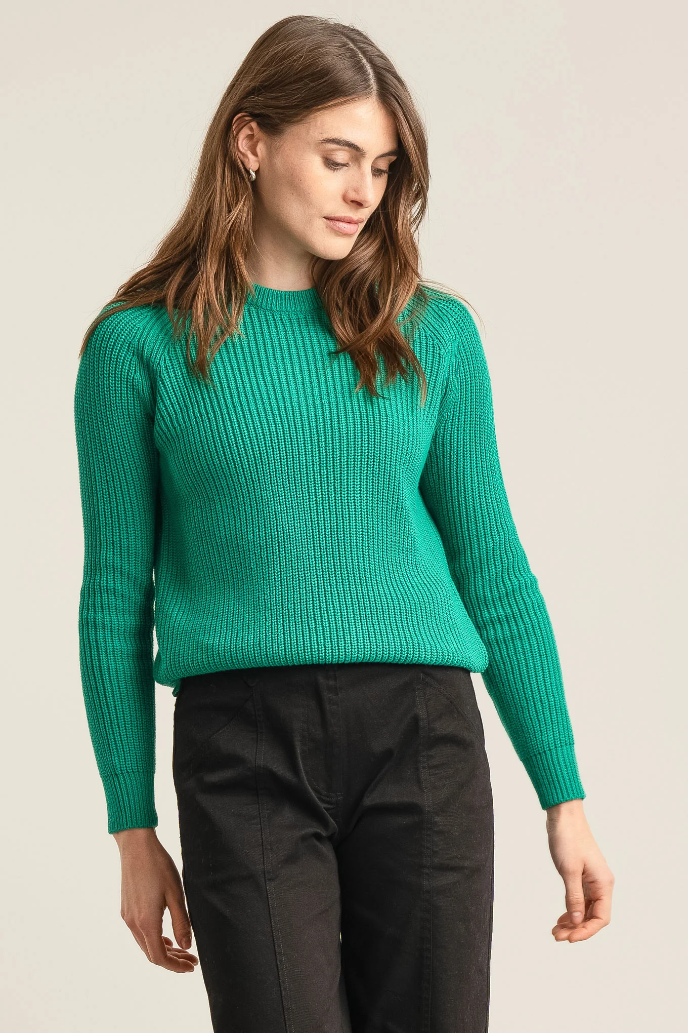 SERGIO - Womens Organic Cotton Jumper Green - Image 4