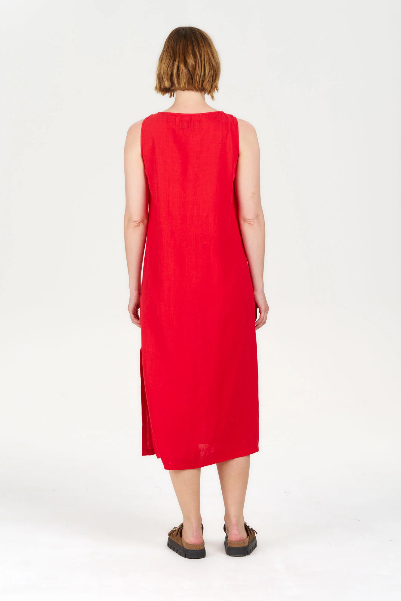 SHANTI Tencel Linen Dress - Coral - Image 4