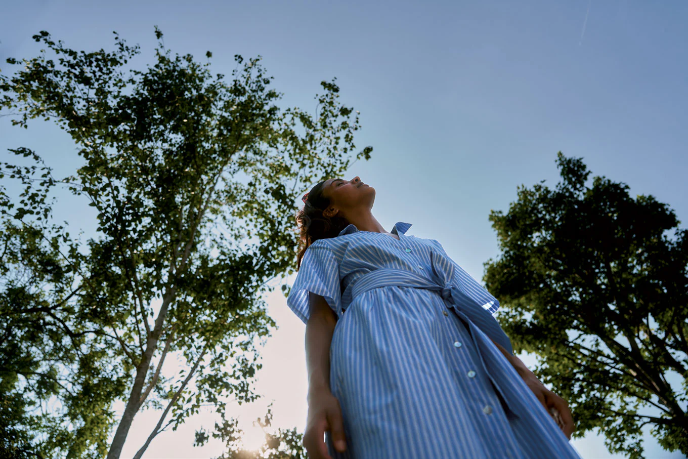 SHORE Organic Cotton Dress - Blue Stripe - Image 5