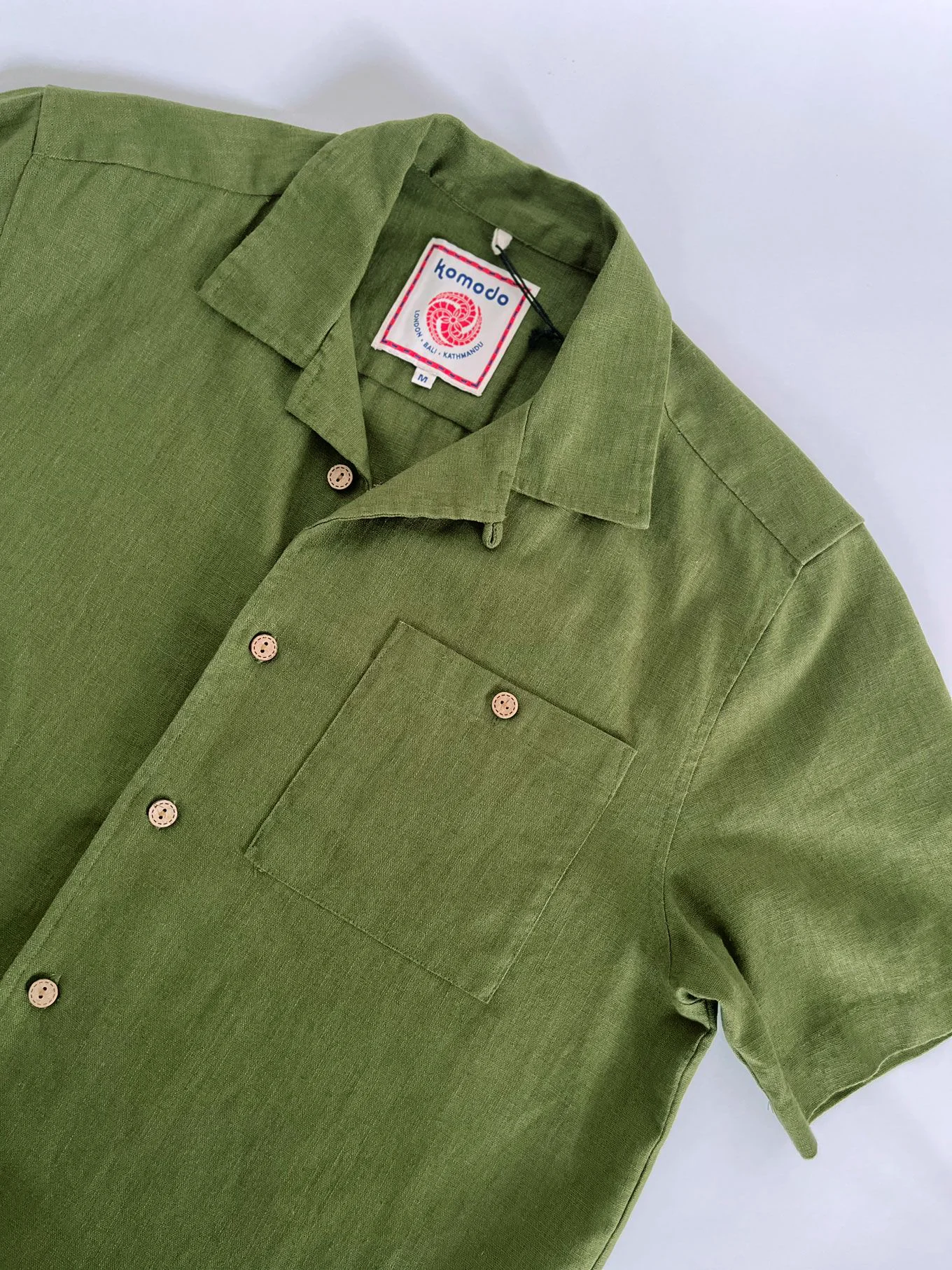 SPINDRIFT - Organic Linen Cotton Shirt - Khaki - Image 3