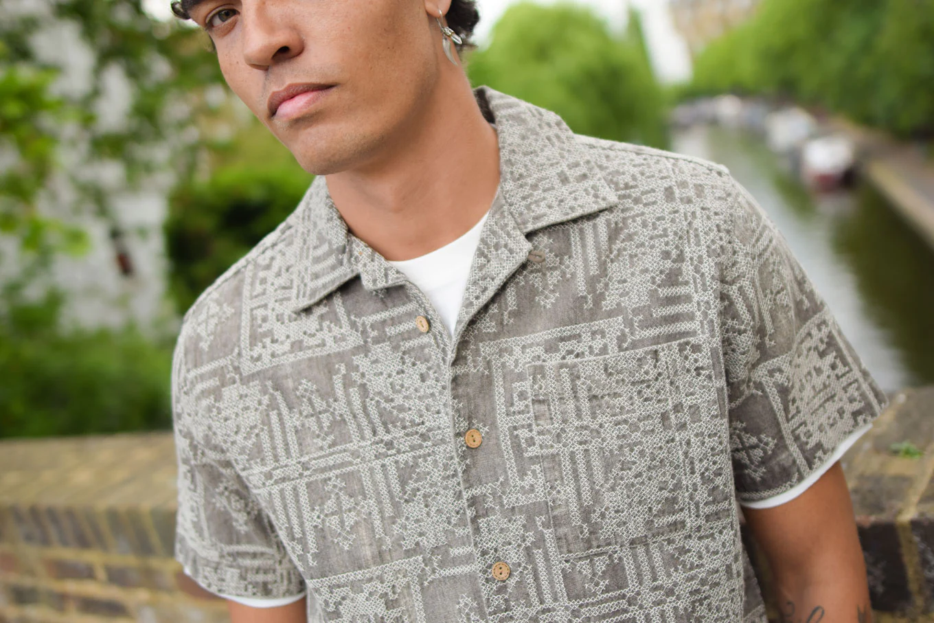 SPINDRIFT Embroidered Organic Linen Shirt - Image 3