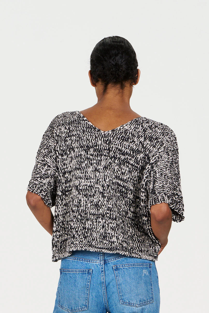 TERESA Organic Cotton Blend Jumper - Black & White - Image 2