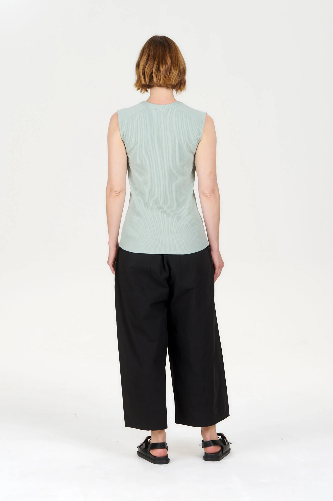 TINA Organic Cotton Rib Tank - Green - Image 4