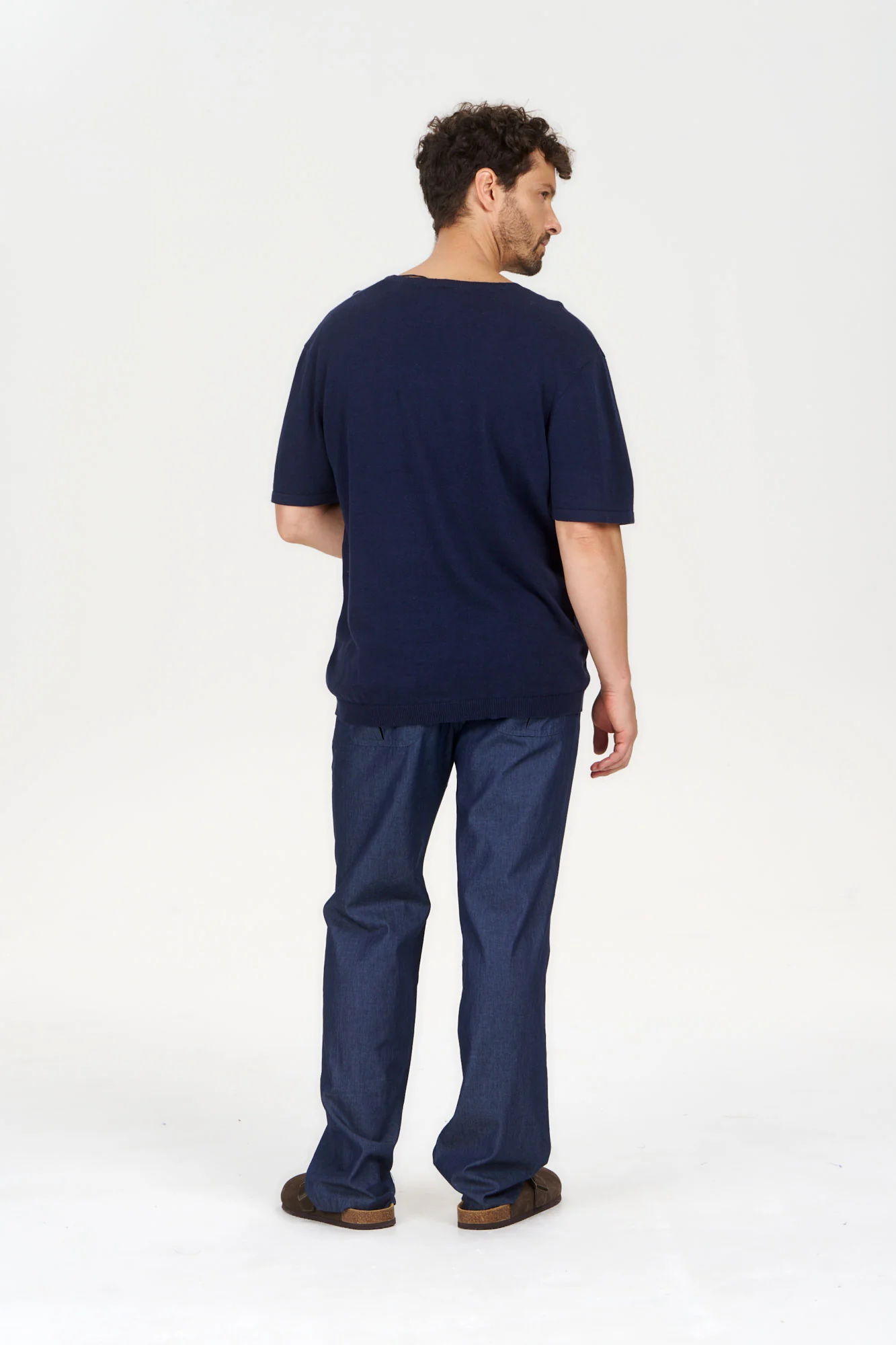 WALT Organic Ramie Cotton Tee - Navy - Image 5