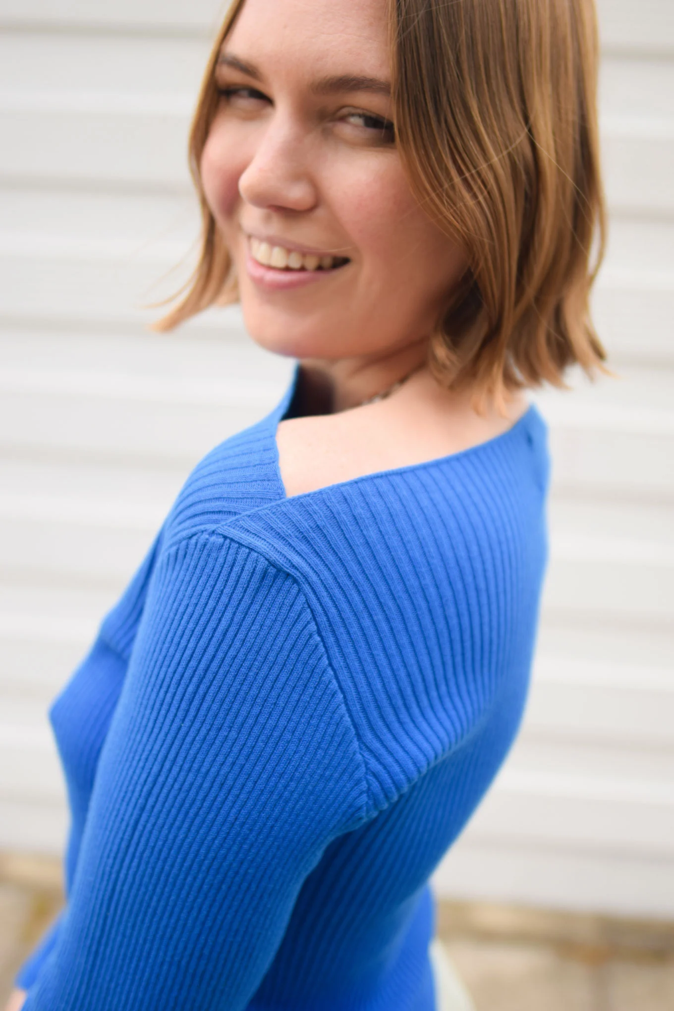 WASABI Organic Cotton Rib Knit Top - Blue - Image 2