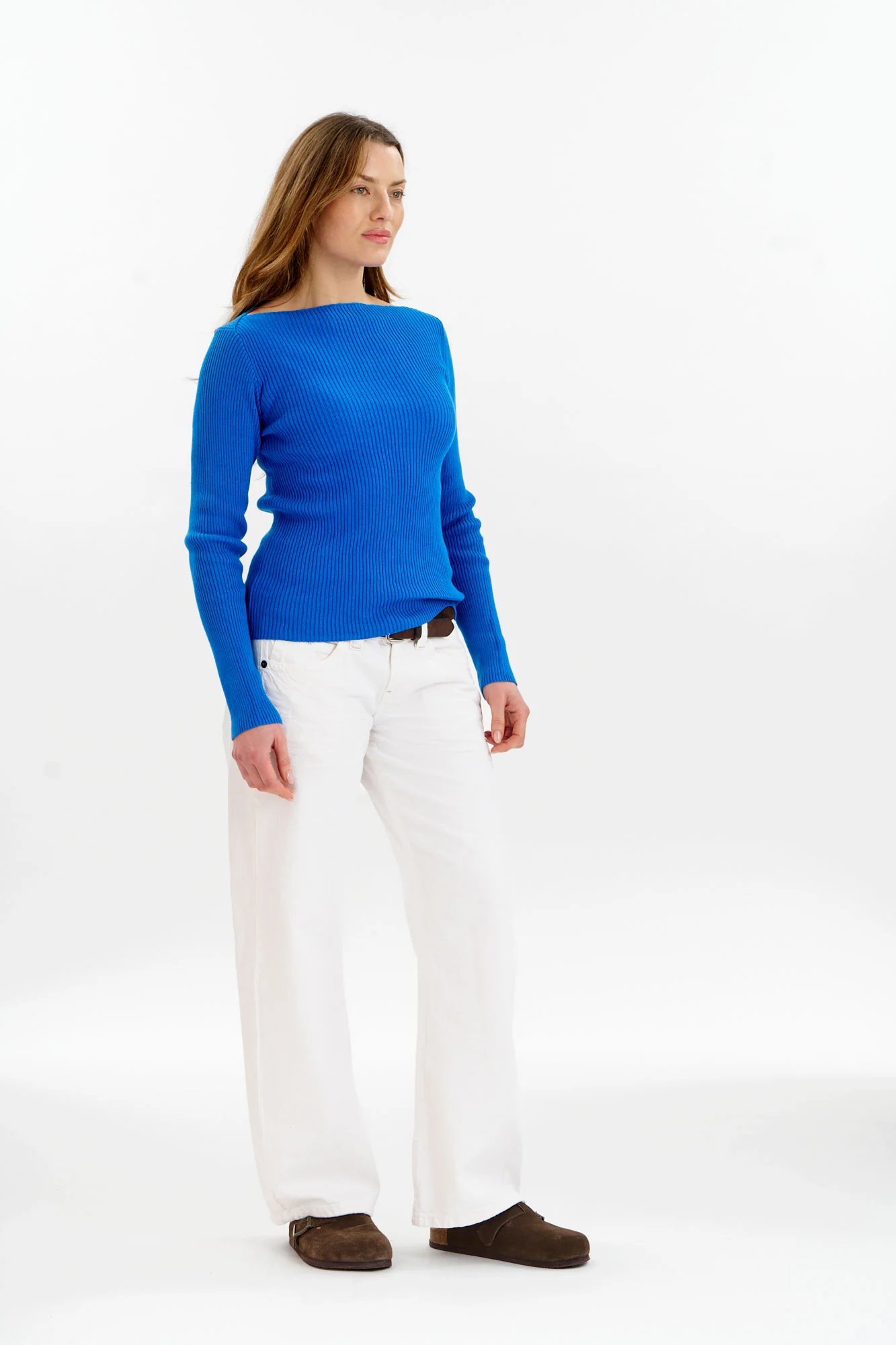 WASABI Organic Cotton Rib Knit Top - Blue - Image 5