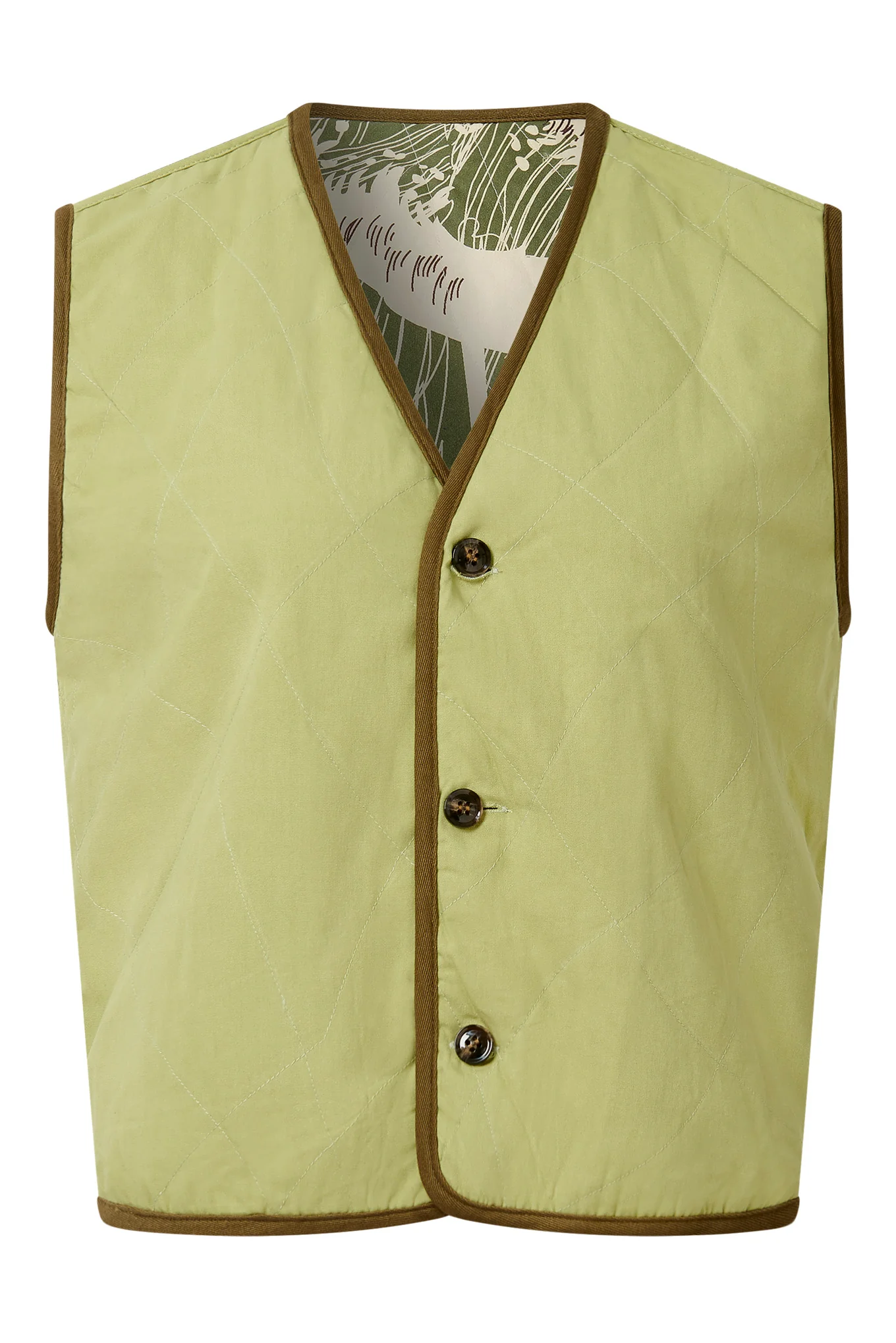 WAVE - Organic Cotton Reversible Gilet - Sage / Green - Image 2