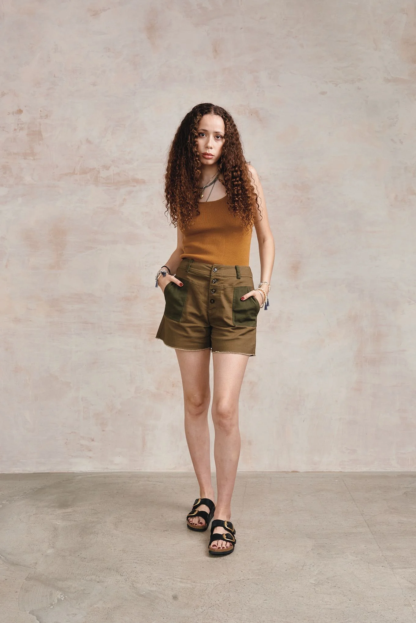 YANA - Organic Cotton Vest - Camel - Image 3