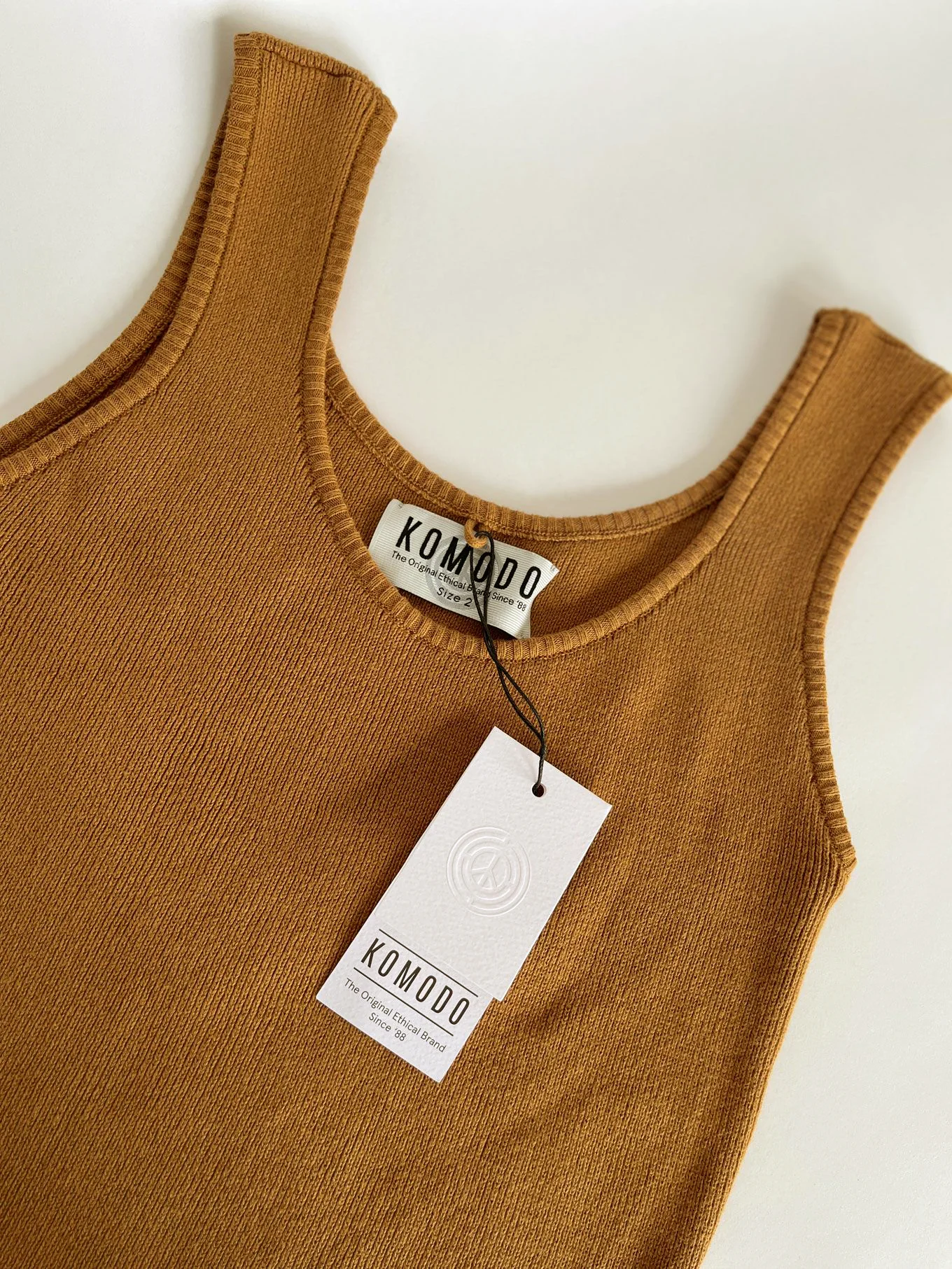 YANA - Organic Cotton Vest - Camel - Image 4