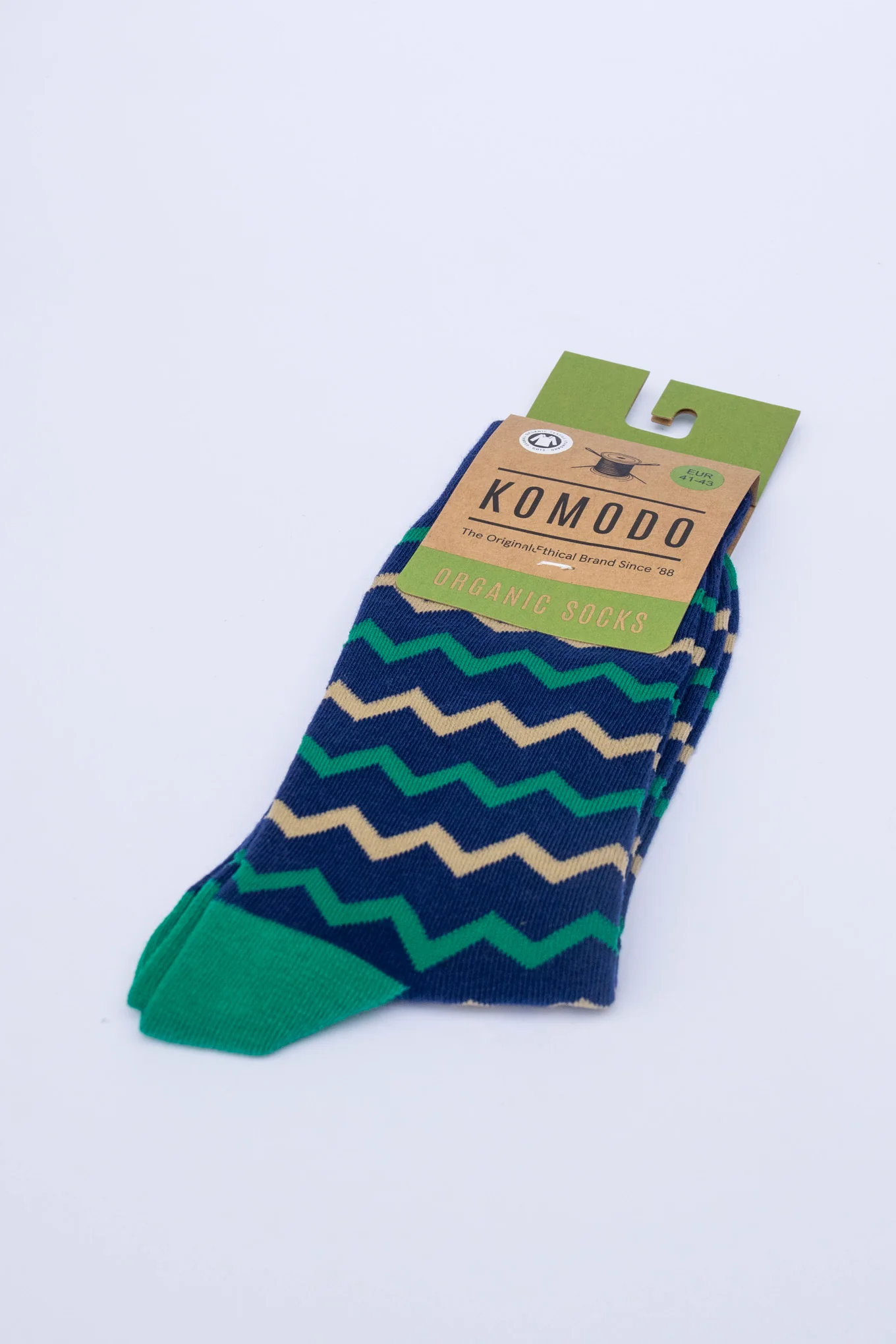 ZIG ZAG - GOTS Organic Cotton Socks Navy - Image 2