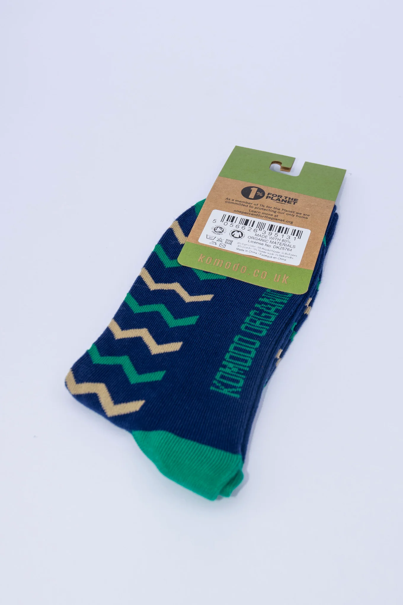 ZIG ZAG - GOTS Organic Cotton Socks Navy - Image 3